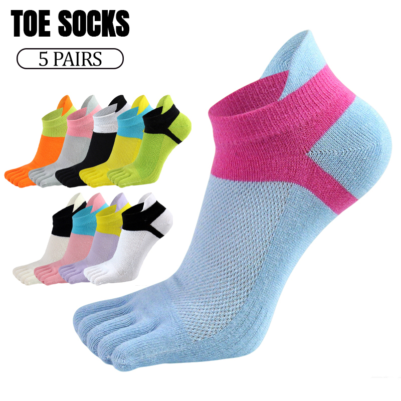 Ankle Sock Low Cut - 5 paar dames vijf-teen sokken, zomer,