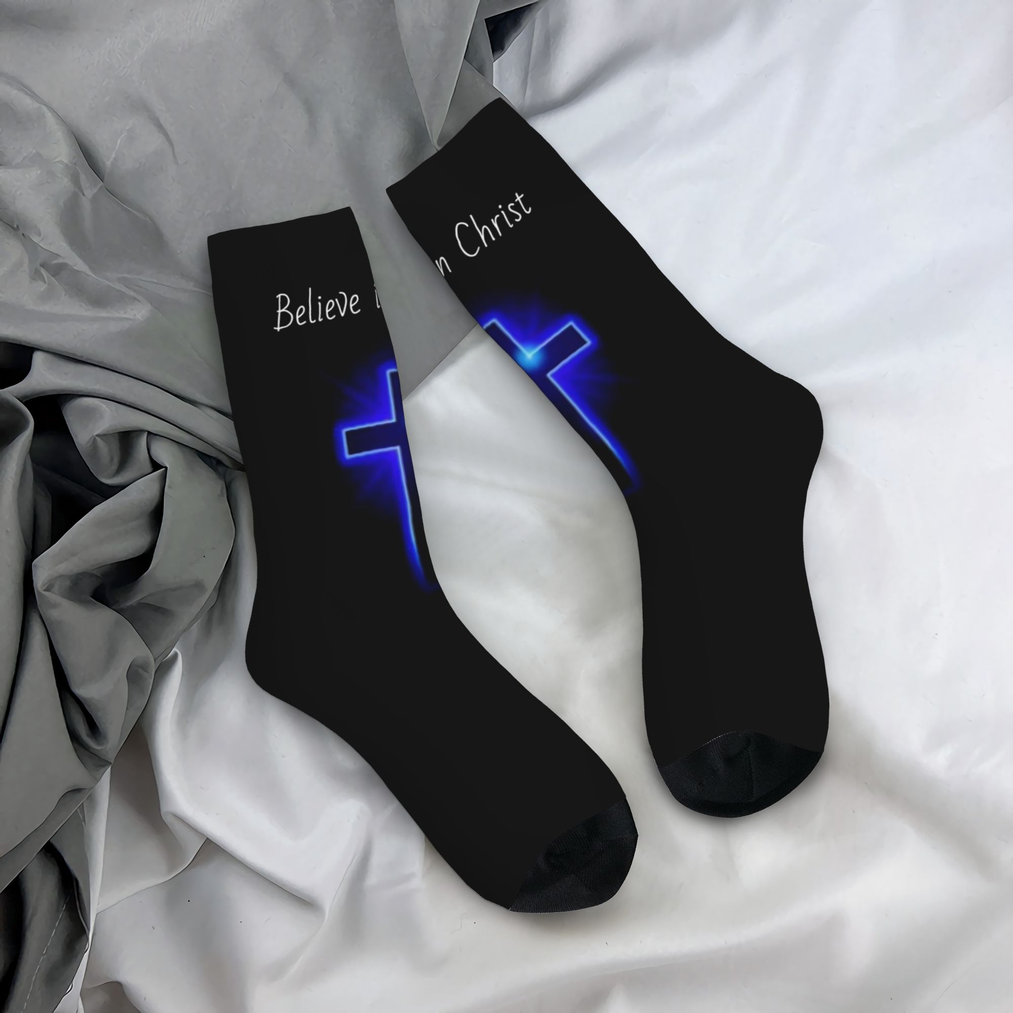 Dress Sock Men - Custom Believe Jesus Christ Heren Dames
