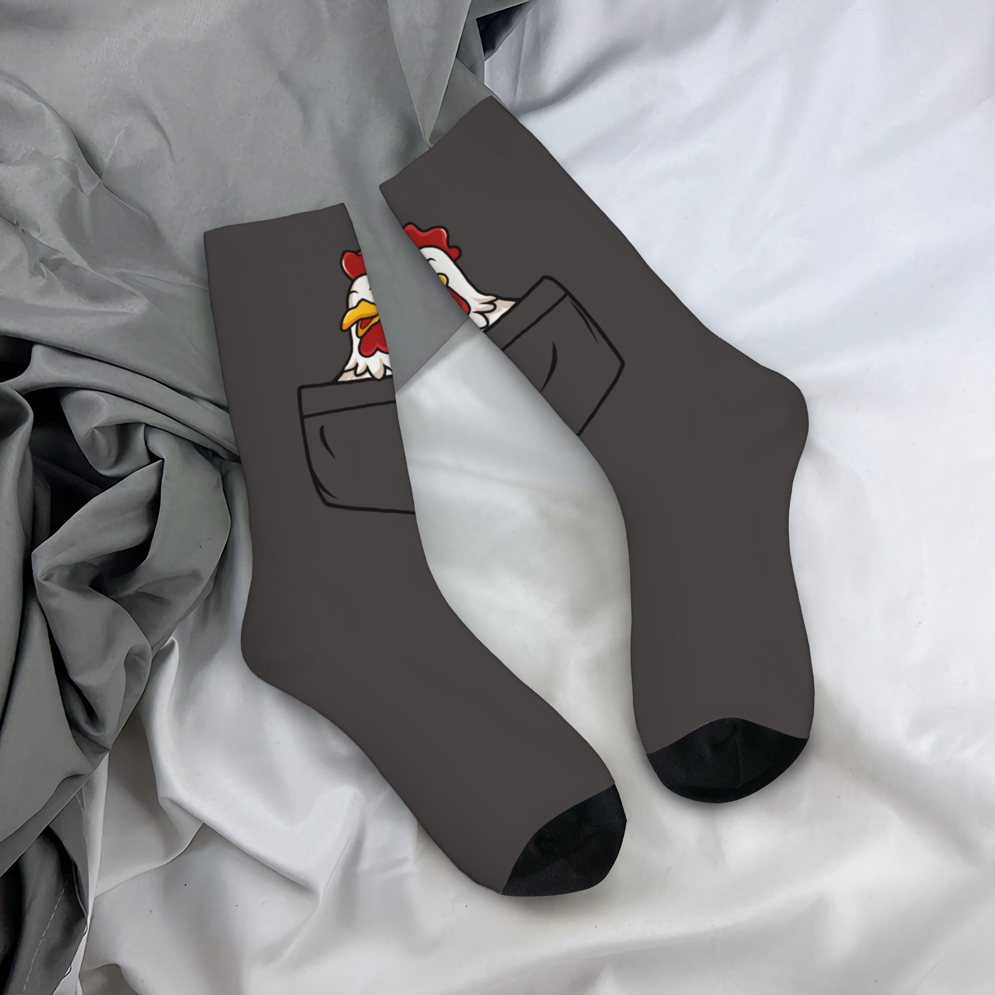 Dress Sock Men - Aangepaste Pocket Animal Rooster Heren Dames